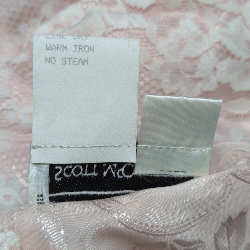 Vintage 80's Scott McClintock Pink Ivory Lace Victorian Style Dress High Neck 6 - Picture 12 of 13
